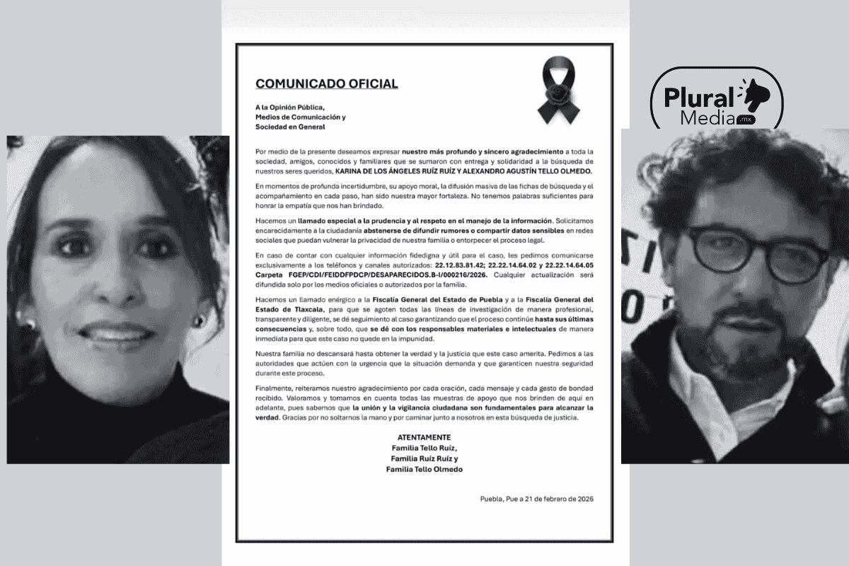 Familias de Karina y Alexandro emiten comunicado tras el hallazgo sin vida de la pareja