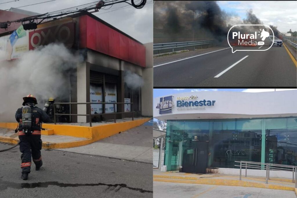 Registra Puebla quema de camiones y Oxxo tras muerte de “El Mencho”