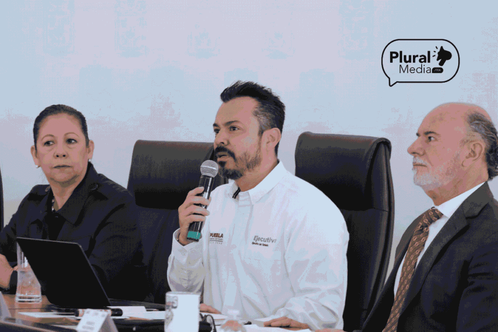 José Luis García Parra, coordinador de gabinete del gobierno estatal, en conferencia de prensa.