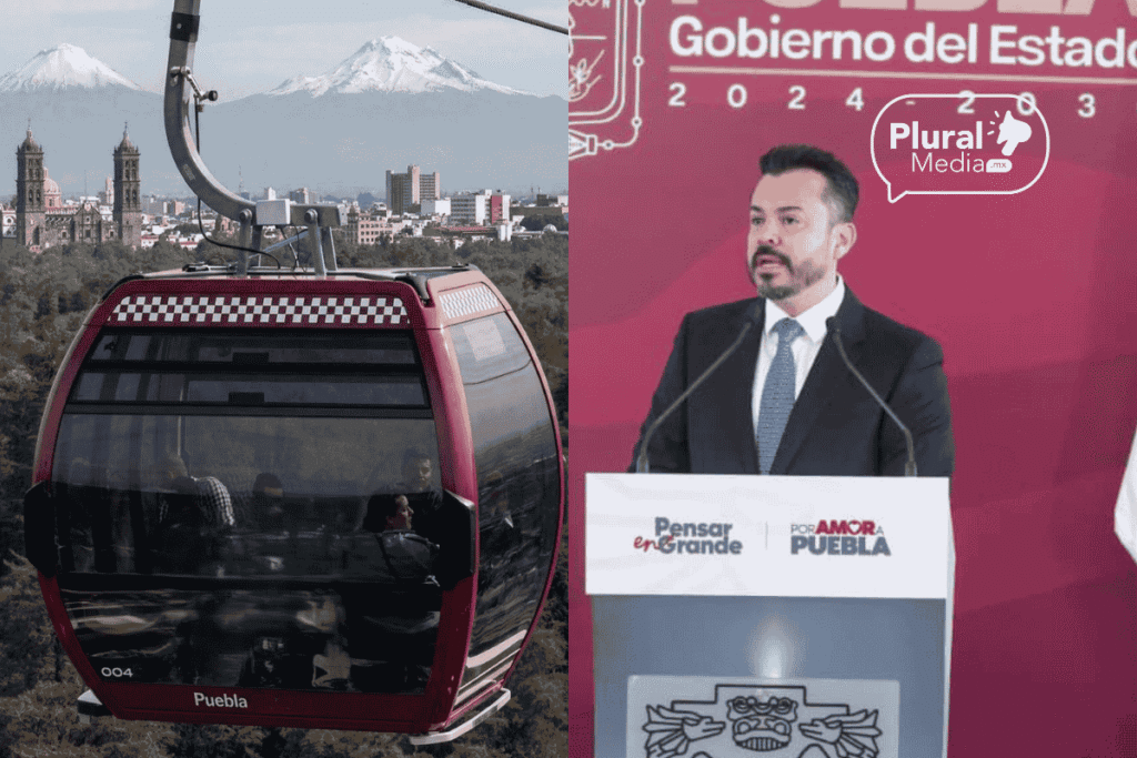 José Luis García Parra, coordinador de gabinete estatal, presenta el proyecto de Cablebús de Puebla