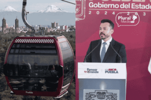 José Luis García Parra, coordinador de gabinete estatal, presenta el proyecto de Cablebús de Puebla