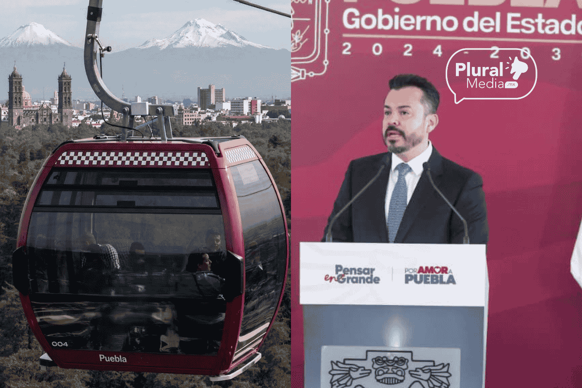 José Luis García Parra, coordinador de gabinete estatal, presenta el proyecto de Cablebús de Puebla
