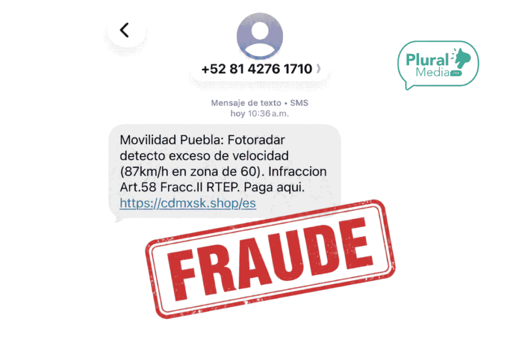 Alerta por mensajes falsos sobre fotomultas en Puebla; buscan robar datos bancarios