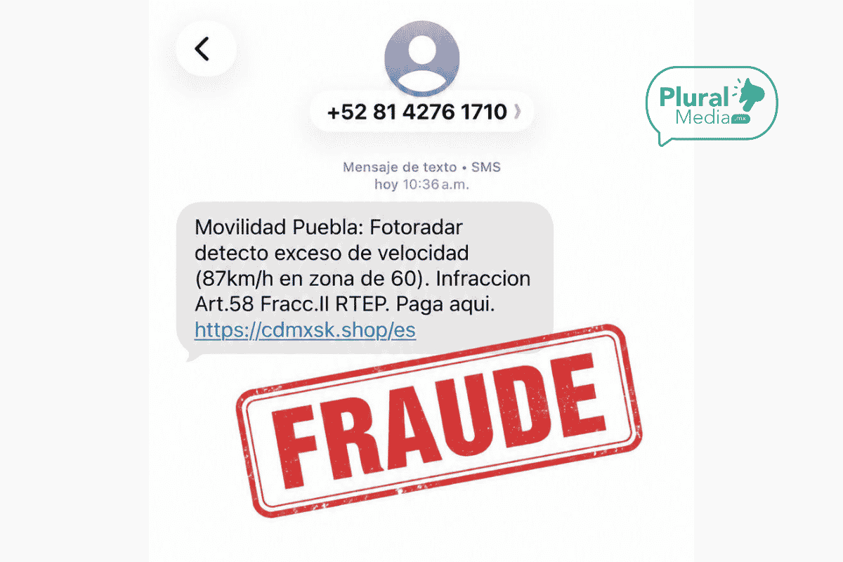 Alerta por mensajes falsos sobre fotomultas en Puebla; buscan robar datos bancarios