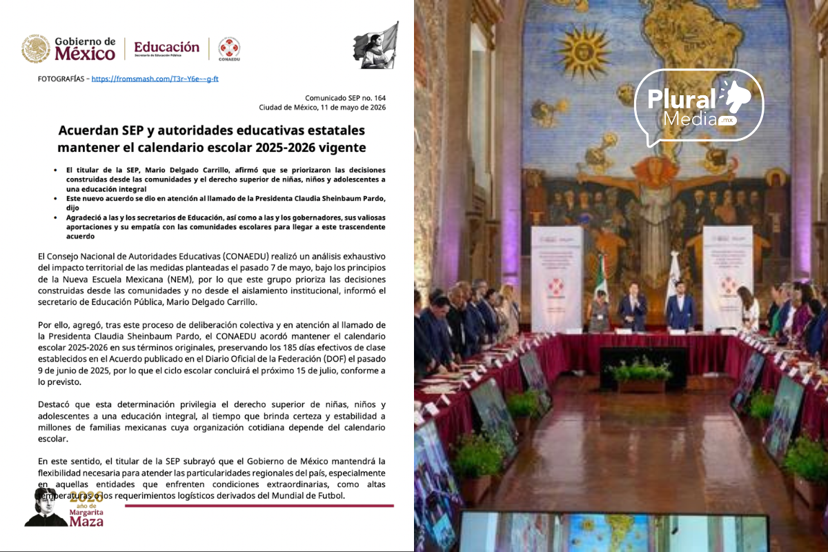 SEP mantiene sin cambios el calendario escolar 2025-2026; ciclo concluirá el 15 de julio